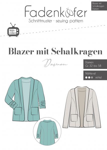 Fadenkäfer Papierschnittmuster Blazer mit Schalkragen Damen